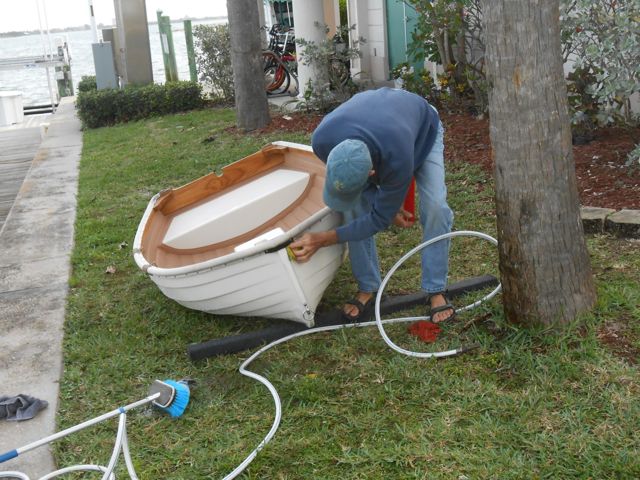 Dave with new Fatty Knees Dinghy